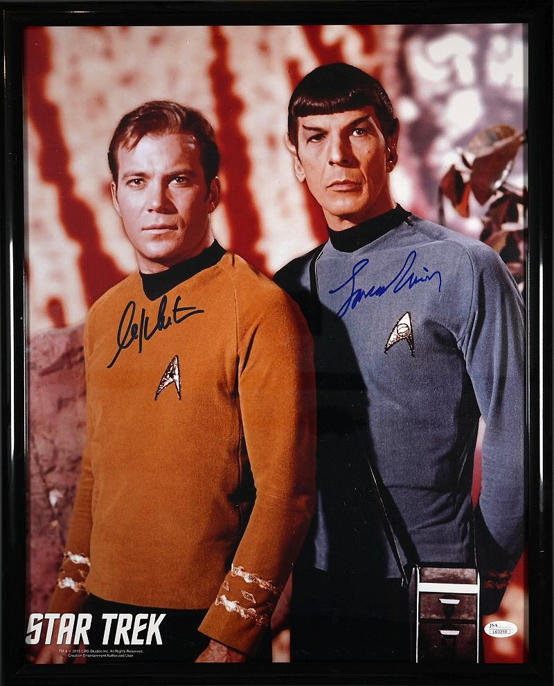 William Shatner & Leonard Nimoy Star Trek 40x50 cm Autogramm COA (JSA)