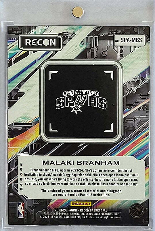 Malaki Branham - 2023/24 Panini Recon - Auto - Jersey Game Worn /99