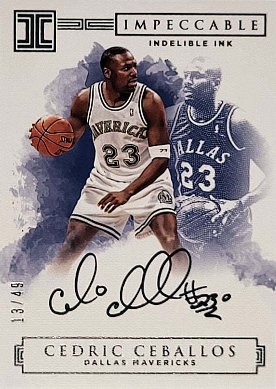 Cedric Ceballos - 2016/17 Panini Impeccable - on card Auto /49
