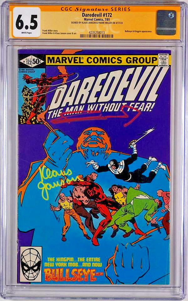 Daredevil #172 (1981) CGC SS 6.5 signierter Comic Frank Miller & Klaus Janson
