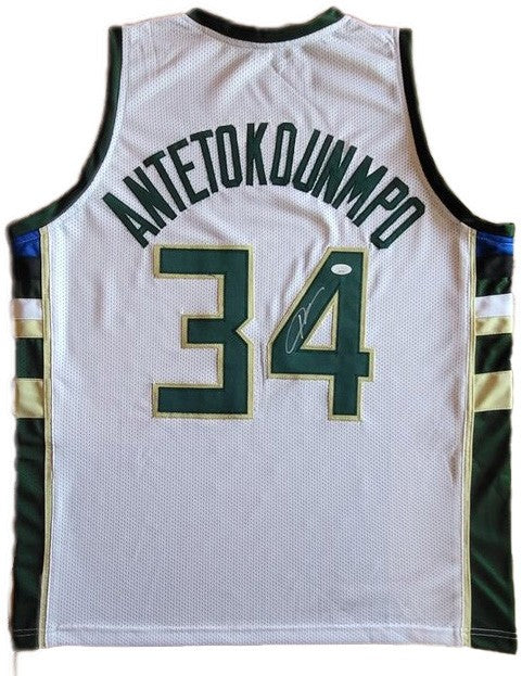 Giannis Antetokounmpo Autogramm - Custom Jersey signiert mit COA (JSA)