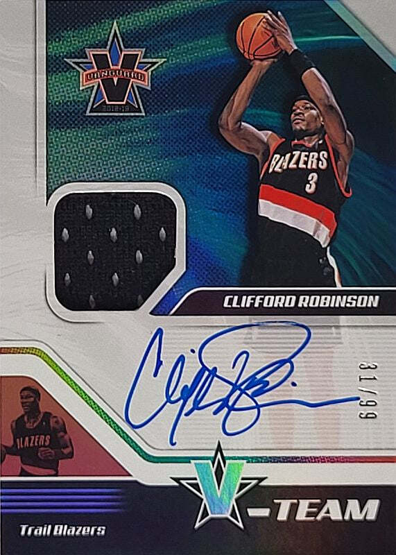 Clifford Robinson (+) - 2018/19 Panini - Game worn Patch - on card Auto /99