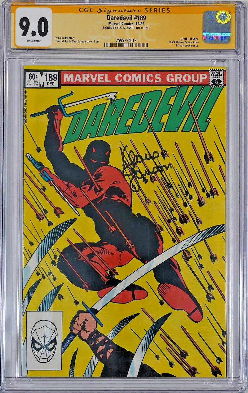 Daredevil #189 (1982) CGC SS 9.0 signierter Comic Klaus Janson