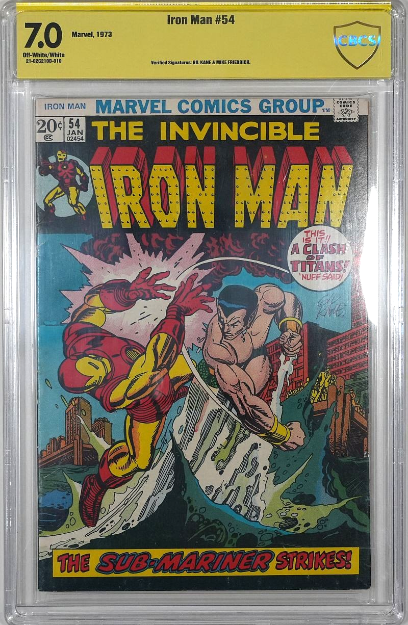 Iron Man #54 (1973) CBCS 7.0 Gil Kane signierter Comic (1973)