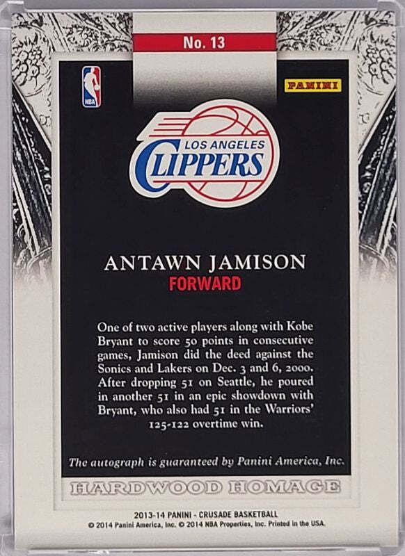 Antawn Jamison - 2013/14 Panini Crusade - on card Auto /199