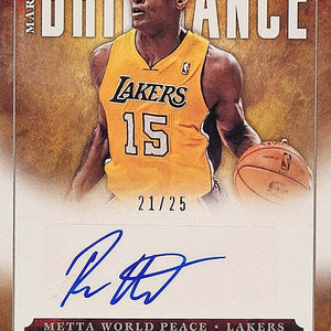 Ron Artest (Metta World Peace) - 2012/13 Panini Brilliance - Auto /25