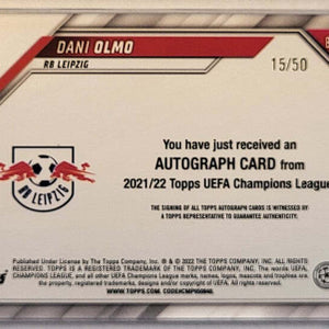 Dani Olmo - 2021/22 - Topps UEFA Champions League - Auto /50