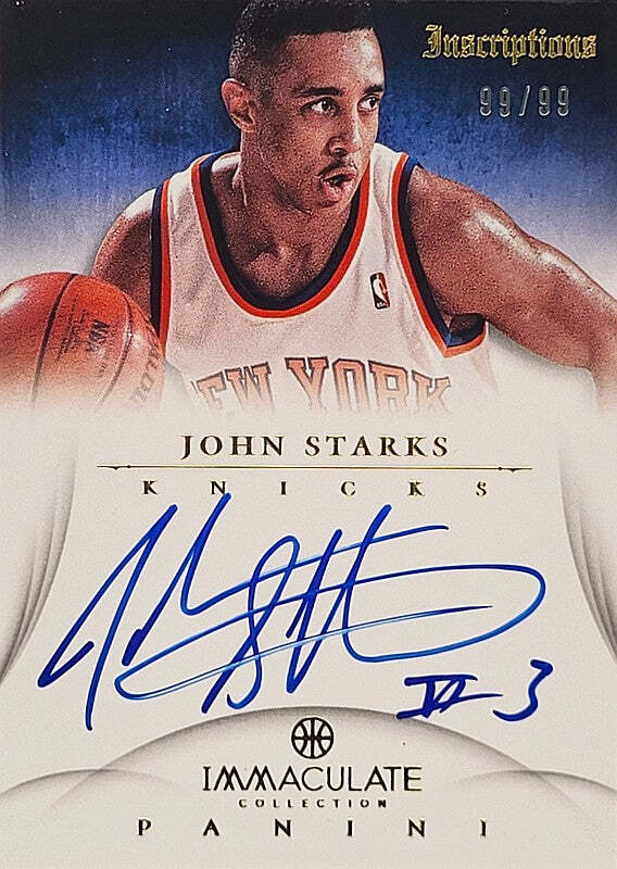 John Starks - 2012/13 Panini Immaculate Inscriptions - on card Auto /99