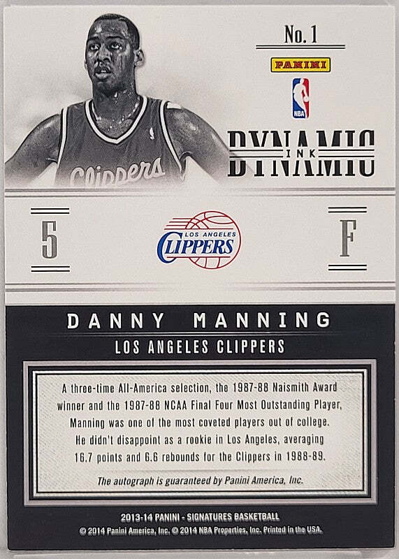 Danny Manning - 2013/14 Panini Signatures - on card Auto /10