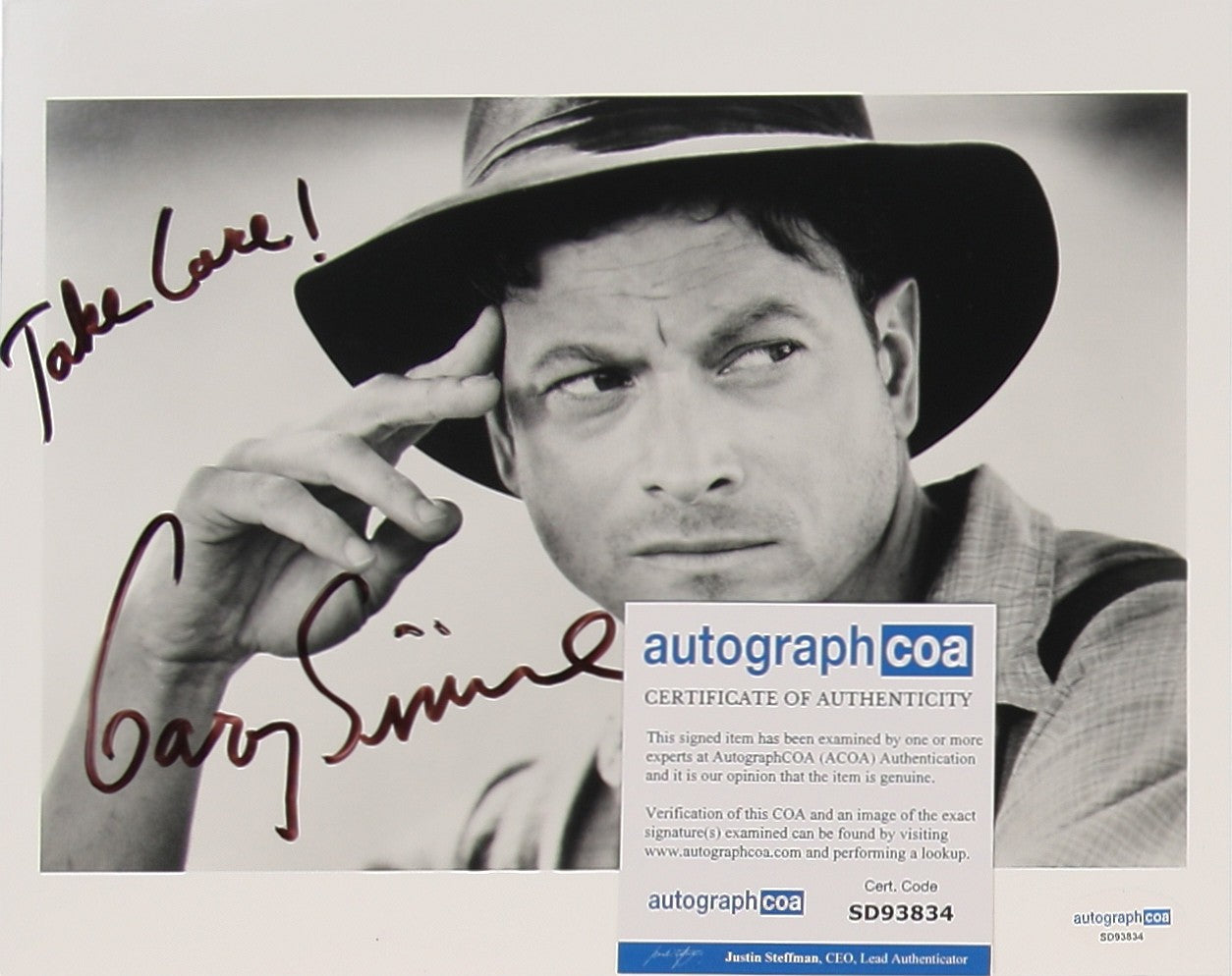 Gary Sinise Originalautogramm 20 x 25 cm mit COA (ACAO)