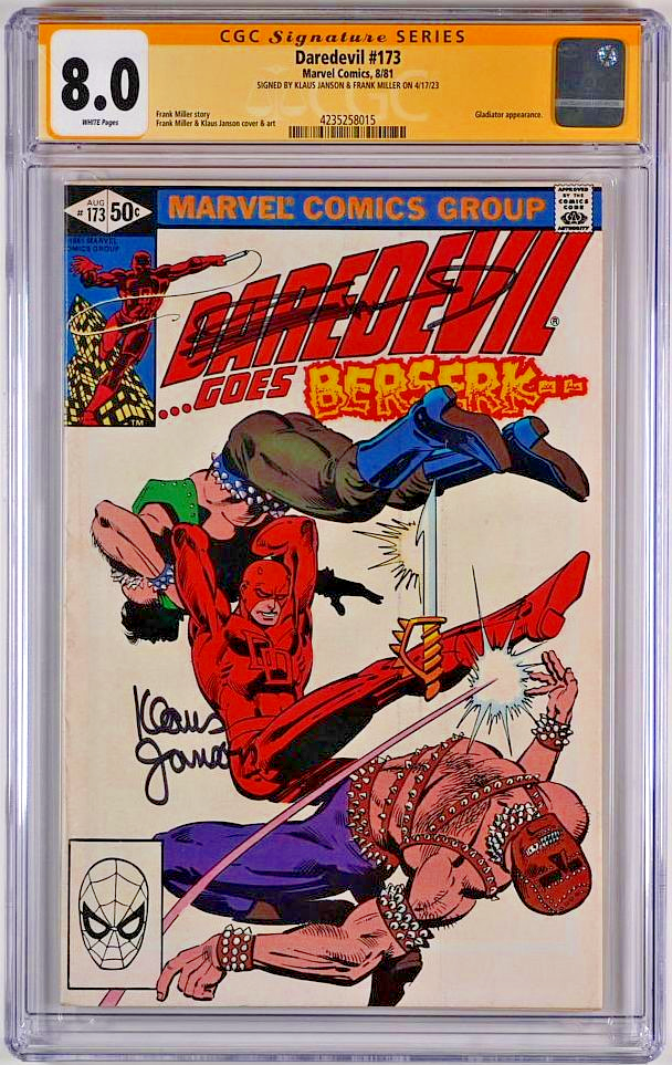 Daredevil #173 (1981) CGC SS 8.0 signierter Comic Klaus Janson & Frank Miller