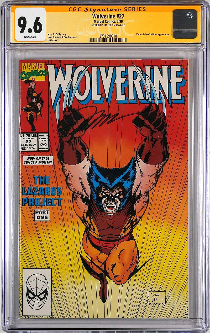 Wolverine #27 (1990) CGC SS 9.6 signierter Comic Jim Lee