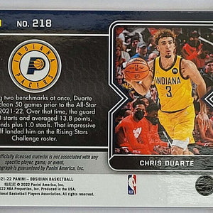 Chris Duarte - 2021/22 Panini Obsidian - Rookie Card - Auto - Jersey