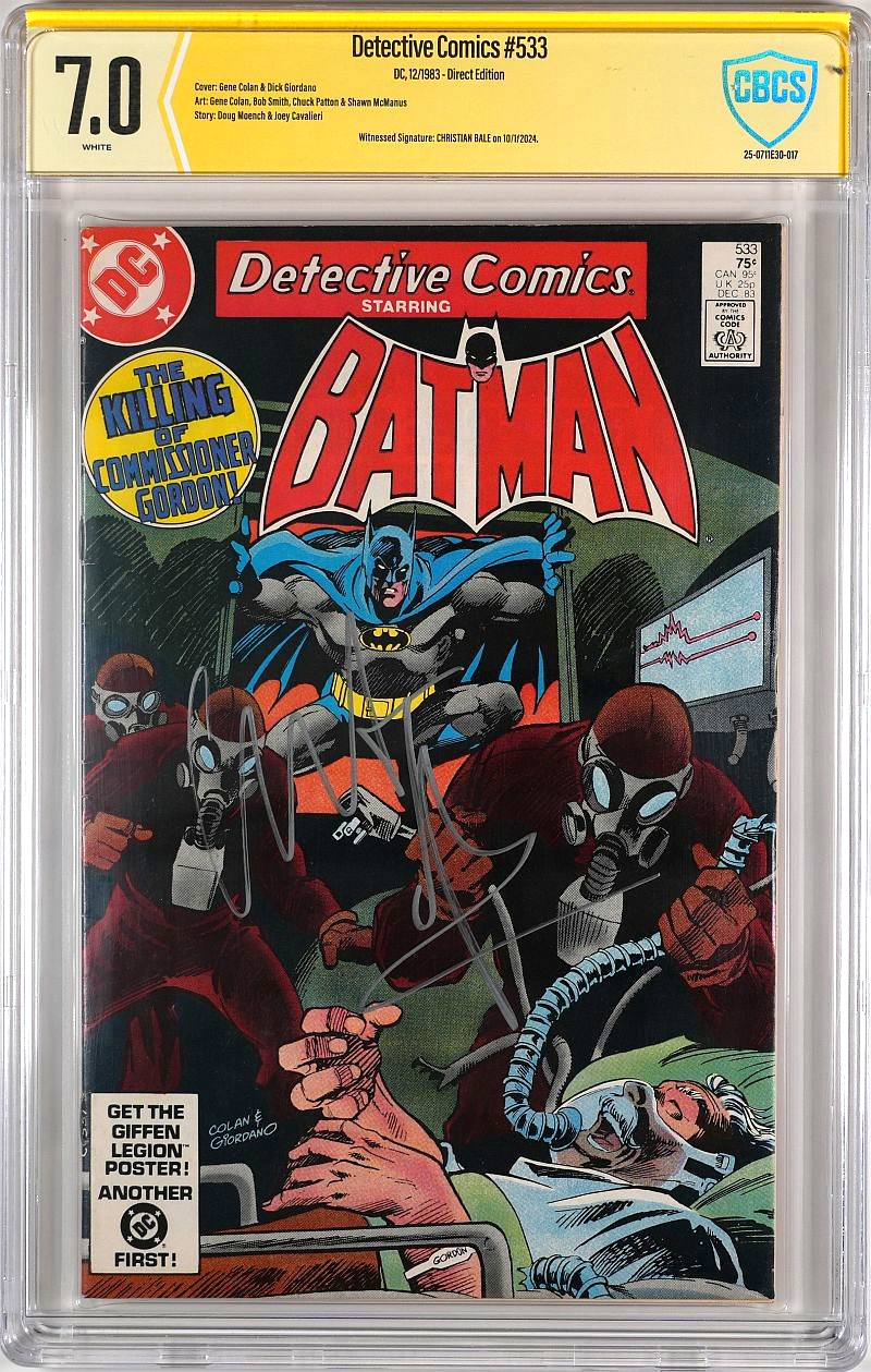 Detective Comics #533 (1983) CBCS WS 7.0 signierter Comic Christian Bale