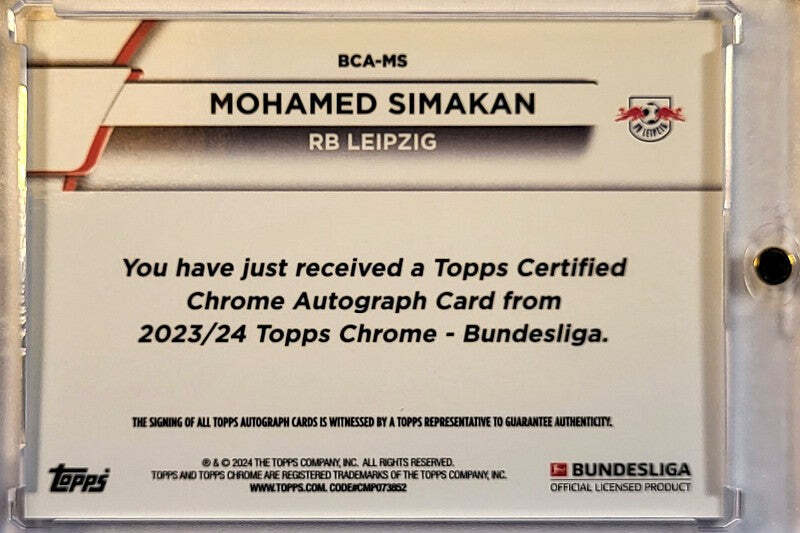Mohamed Simakan - 2023/24 - Topps Chrome - Auto /60