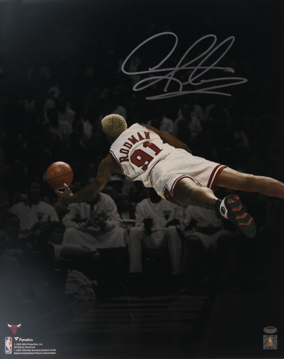 Dennis Rodman (Chicago Bulls) 40 x 50 cm Autogramm mit COA (Schwartz Sports)