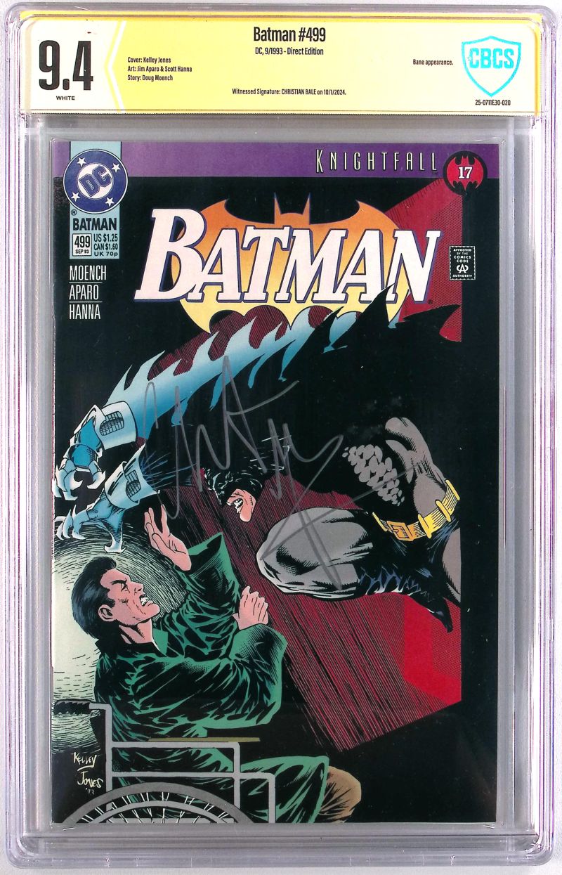 Batman #499 – CBCS 9.4 – Signiert von Christian Bale – „Knightfall“-Storyline
