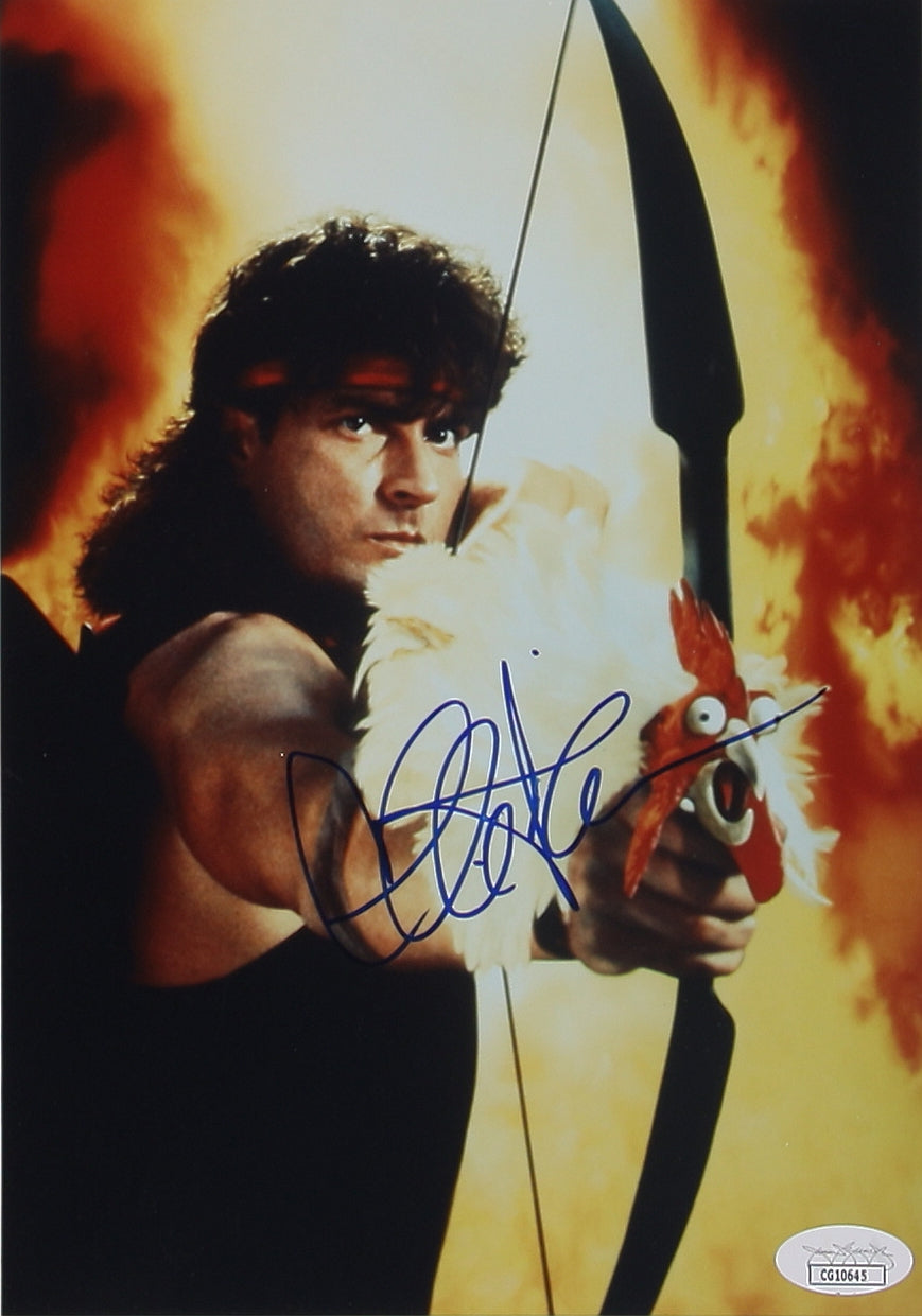 Charlie Sheen Originalautogramm "Topper Harley" aus Hot Shots mit COA (JSA)